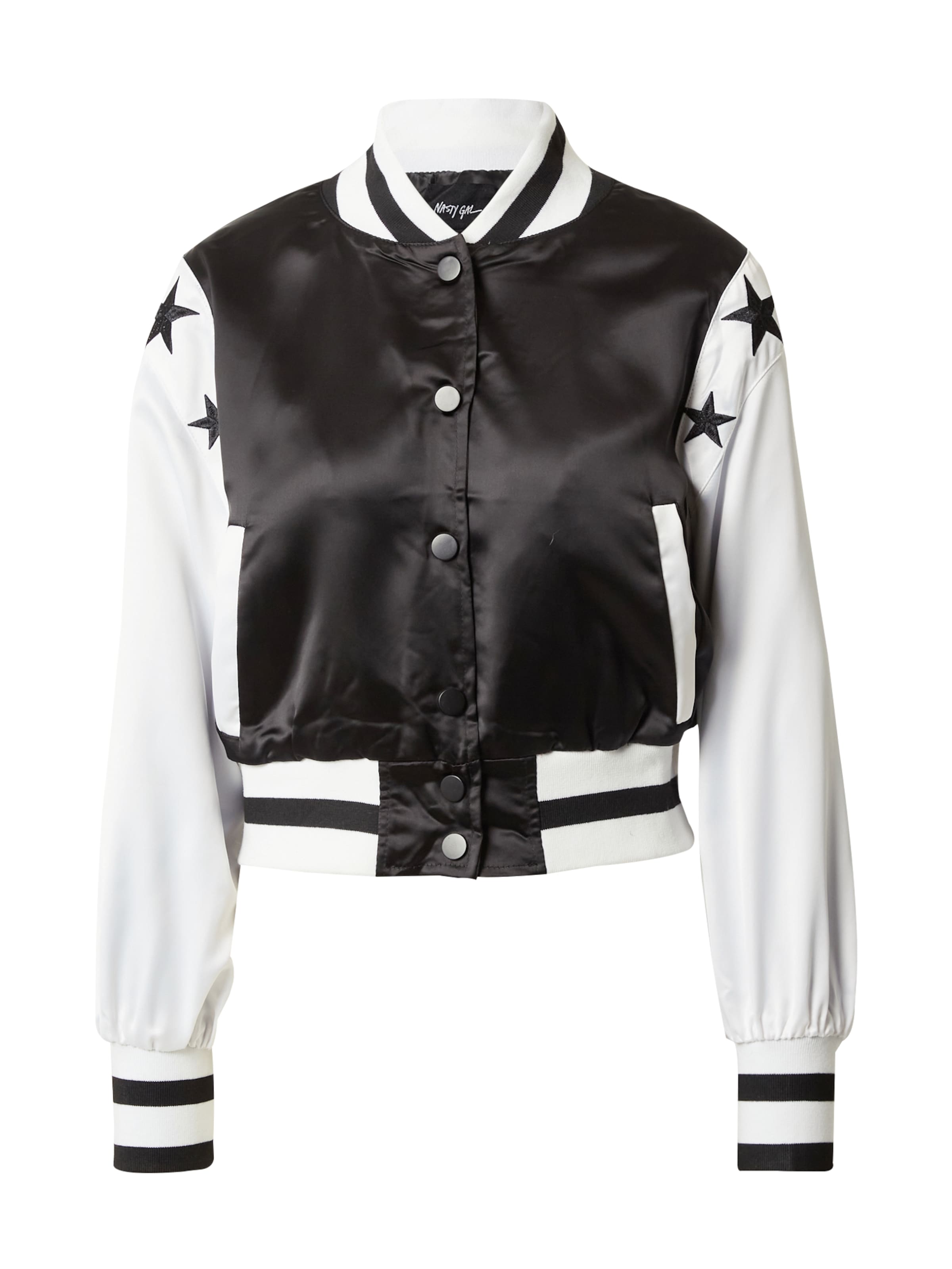 Nasty Gal Φθινοπωρινό και ανοιξιάτικο μπουφάν σε μαύρο: μπροστά