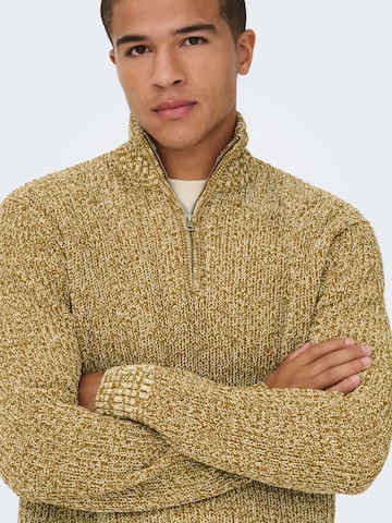Only & Sons Sweater 'ONSJOIN' in Brown