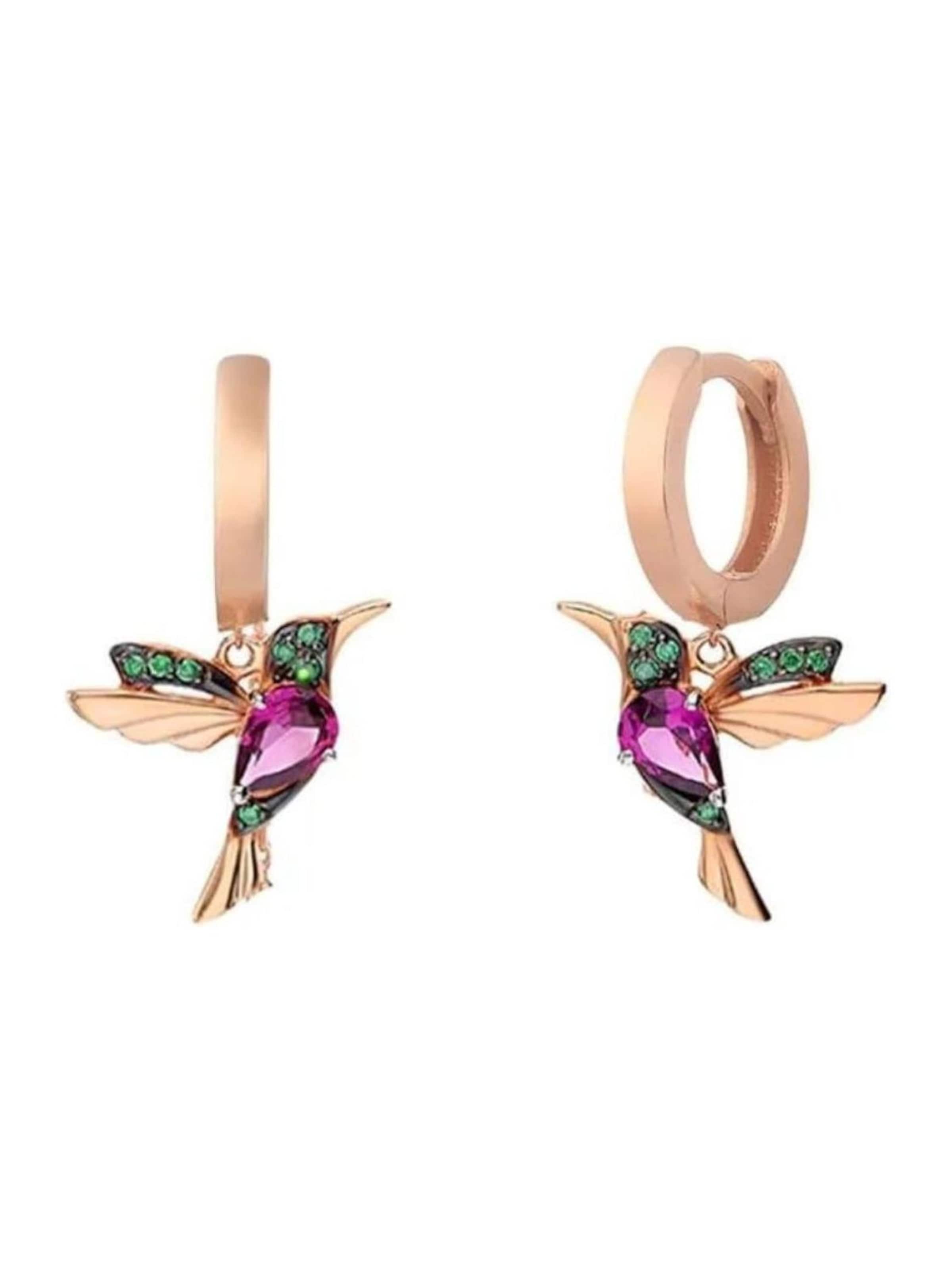 Einzelstück Earrings 'Kolibri Hoops' in Gold: front