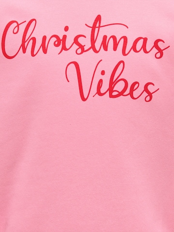 ONLY GIRLS Sweatshirt 'KOGXMAS DITTE' in Roze
