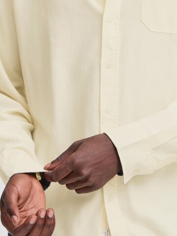 BLEND Regular Fit Langarmhemd ' BHBOBBY Shirt ' in Weiß