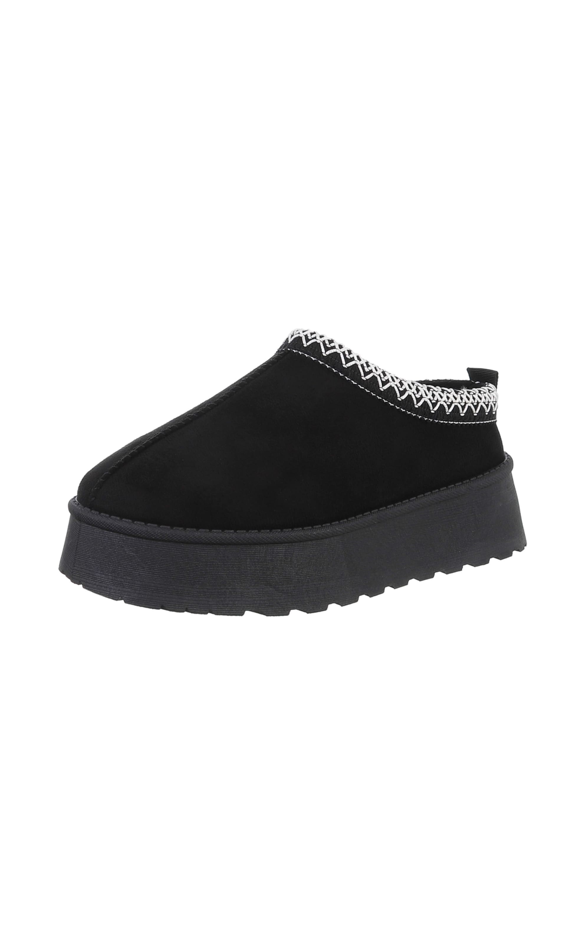 Ital-Design Pantolette in Schwarz: Vorderseite