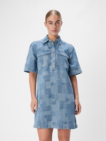 OBJECT Blusenkleid in Blau: Vorderseite