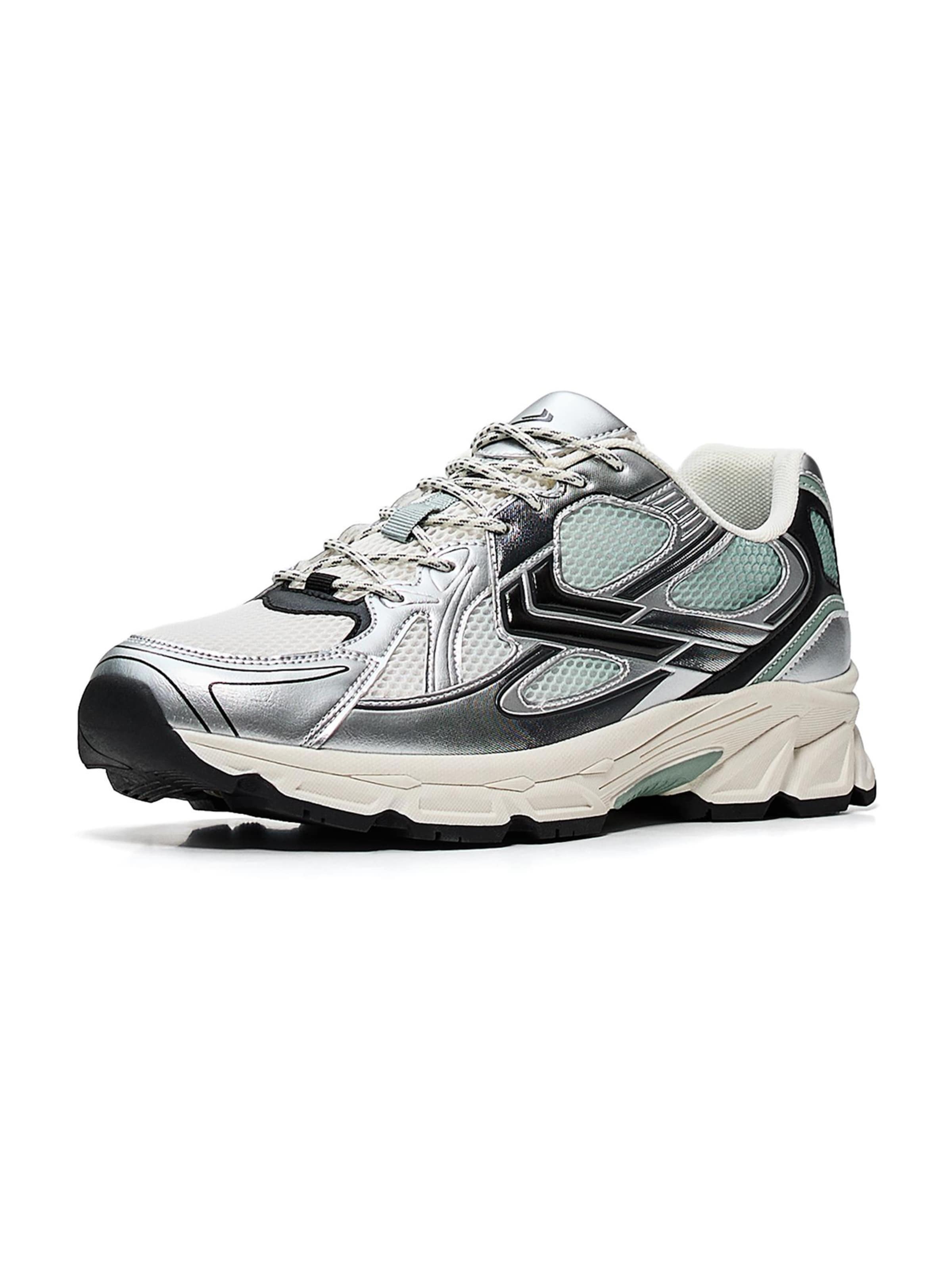 Bershka Sneakersy niskie w rozmiarze 40 w kolorze srebrno-szary / jasnozielony / pełnobiałym, Podgląd produktu