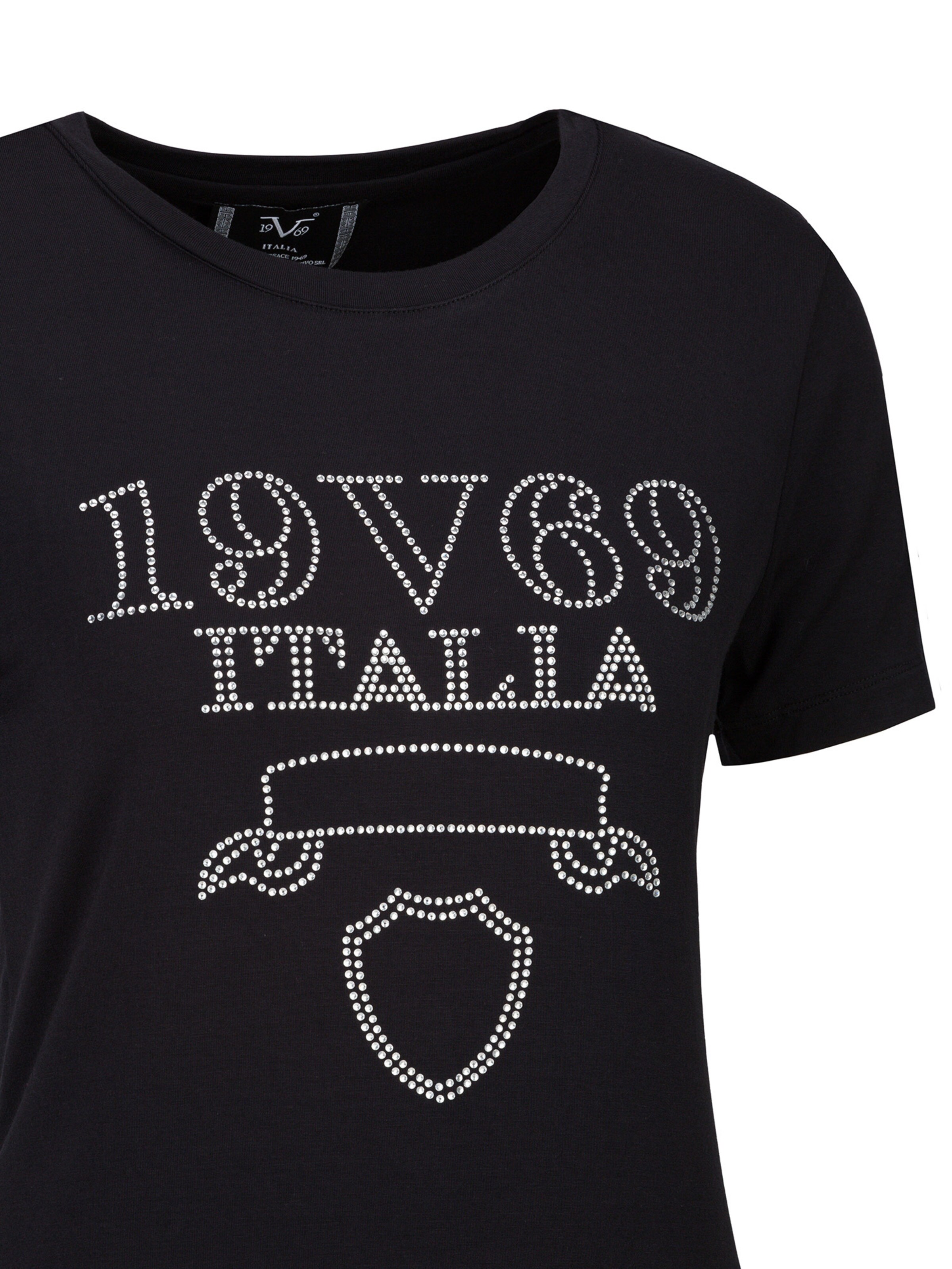 19V69 ITALIA Футболка 'Bella Stones' в Черный