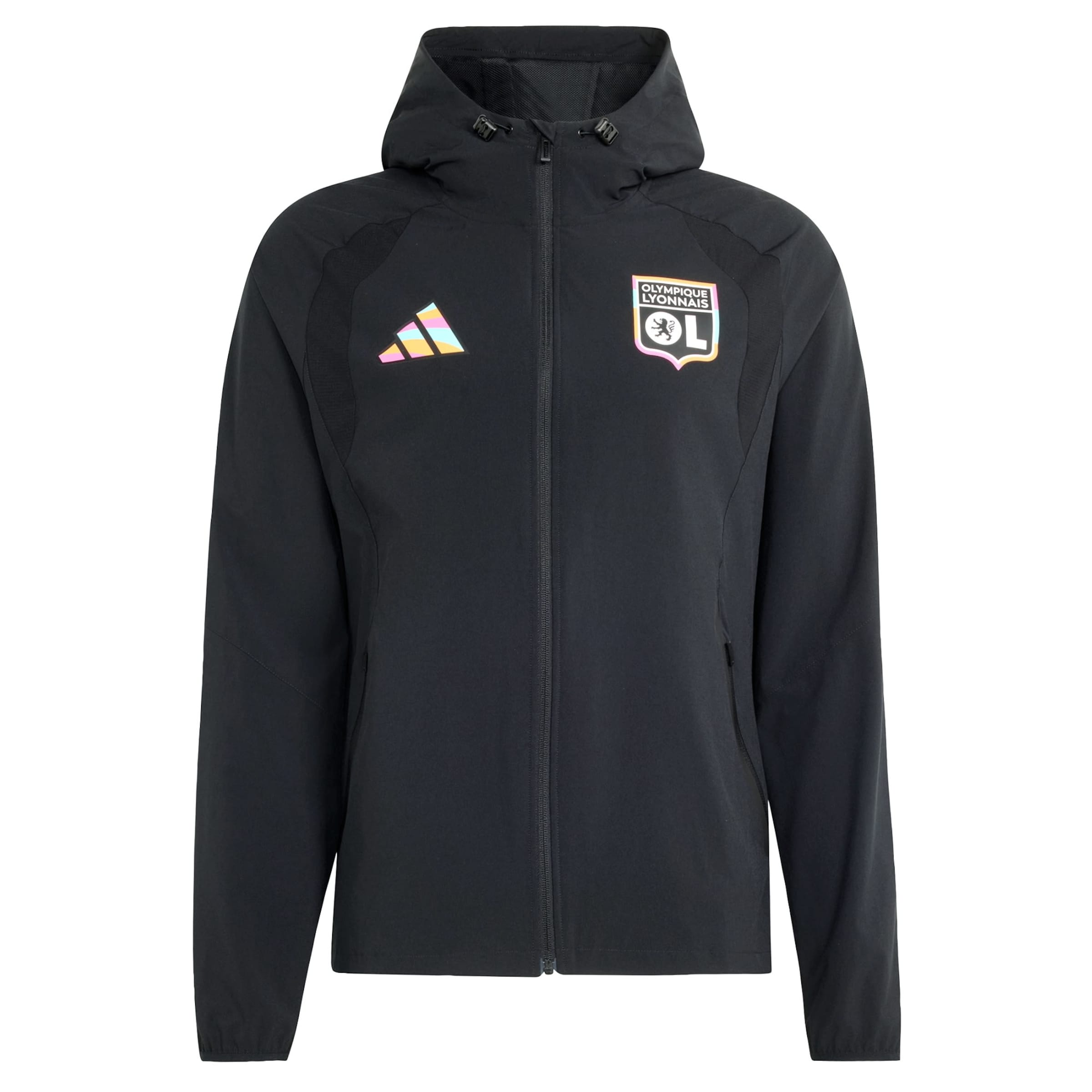 ADIDAS PERFORMANCE Sportjas 'Olympique Lyon' in Zwart: voorkant