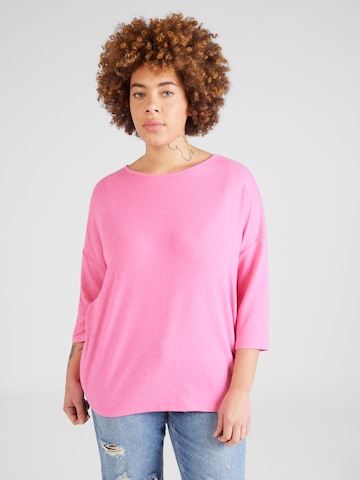 ONLY Carmakoma T-shirt 'LAMOUR' i rosa: framsida