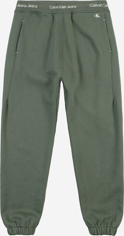 Calvin Klein Jeans Tapered Broek 'INTARSIA' in Groen: voorkant