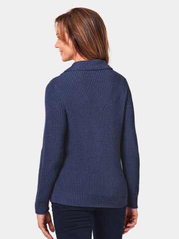 Goldner Pullover in Blau