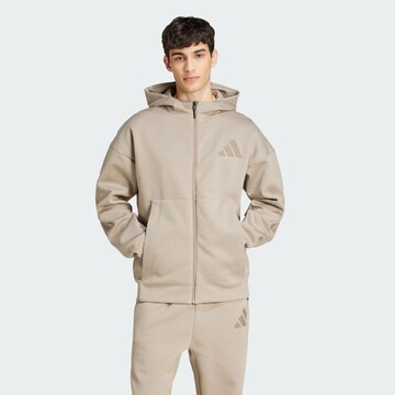 ADIDAS SPORTSWEAR - Sudadera con cremallera deportiva 'Z.N.E.' en gris: frente