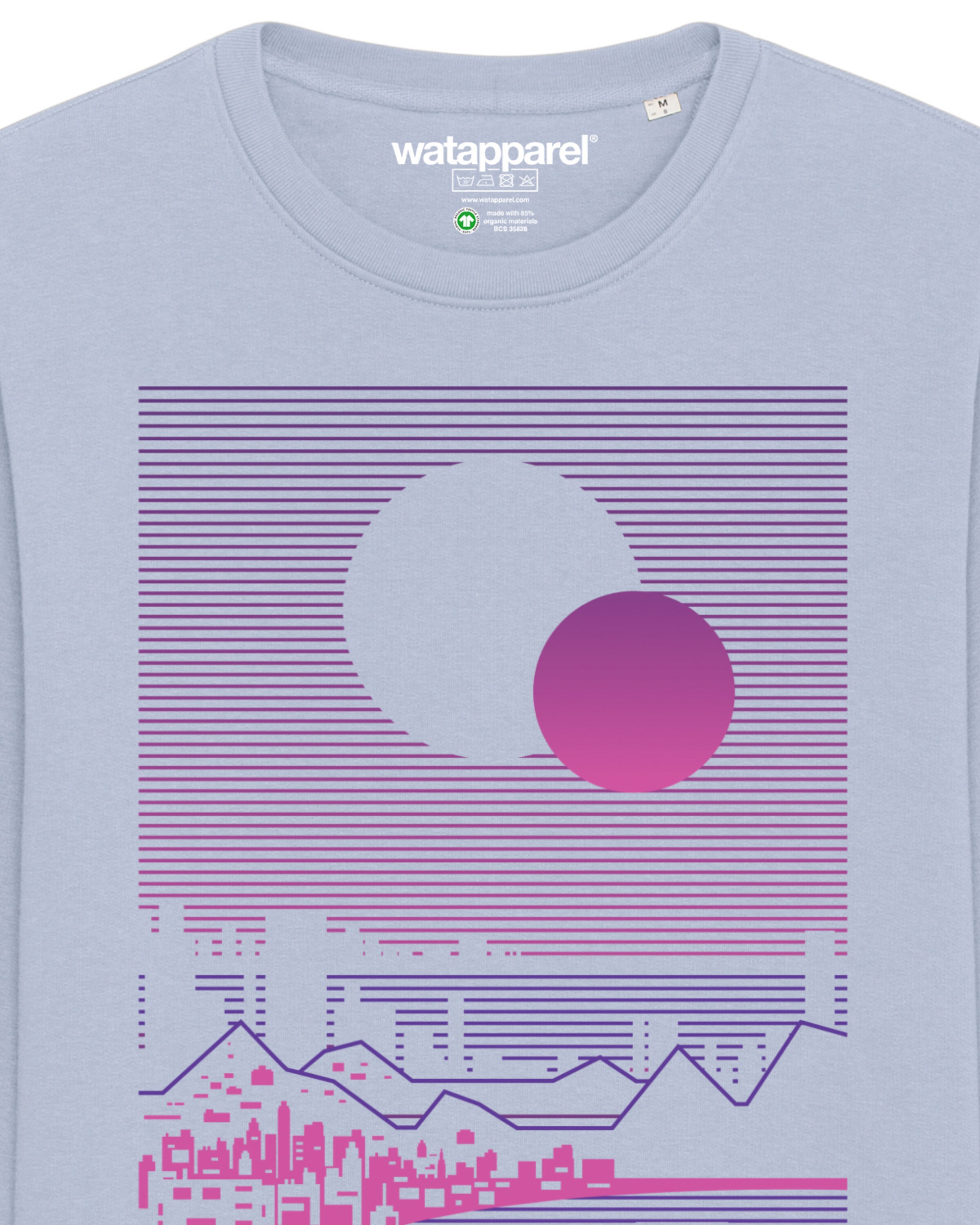 Watapparel Sweatshirt ' Sun and Moon Skyline ' in Blauw