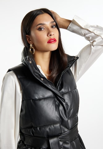 Gilet di faina in nero