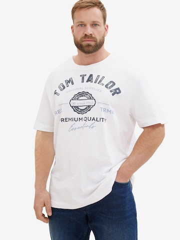 T-Shirt TOM TAILOR Men + en blanc : devant