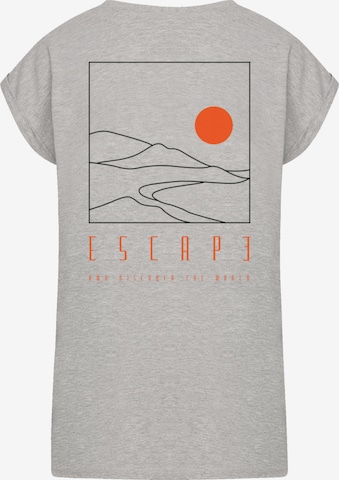 F4NT4STIC T-Shirt 'Escape Discover the World Landscape' in Grau: Vorderseite