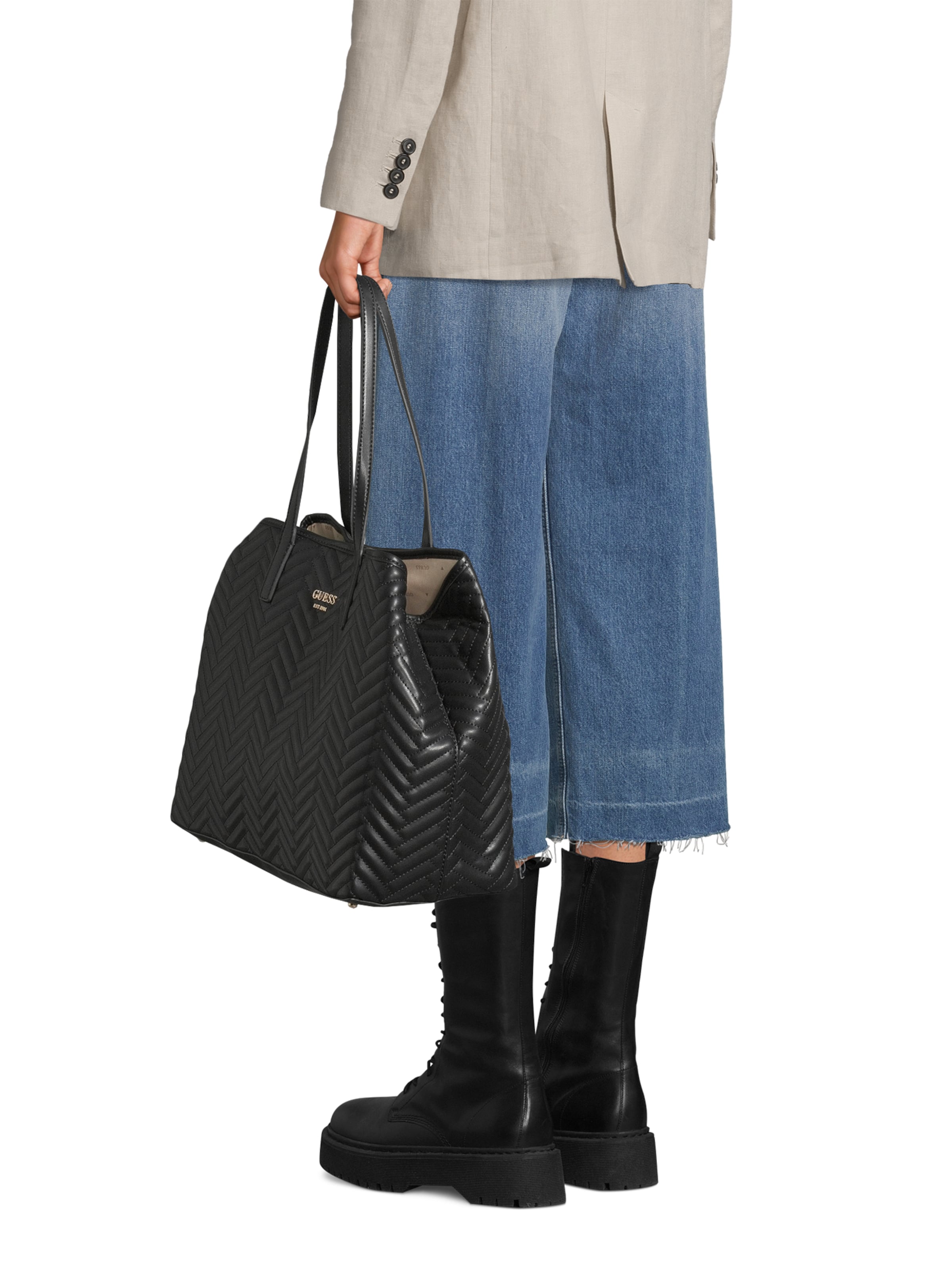 GUESS "Чанта тип ""Shopper""" 'Vikky II' в черно