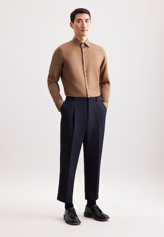 Coupe regular Chemise business 'Schwarze Rose' SEIDENSTICKER en marron
