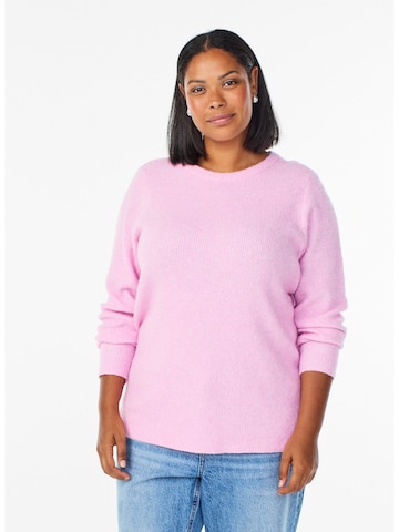 Pulover 'Cavilma' de la Zizzi pe roz: față