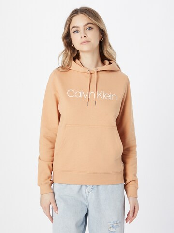Bluză de molton de la Calvin Klein pe portocaliu: față