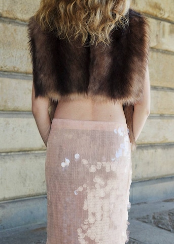 MANGO Skirt 'Xjava' in Beige