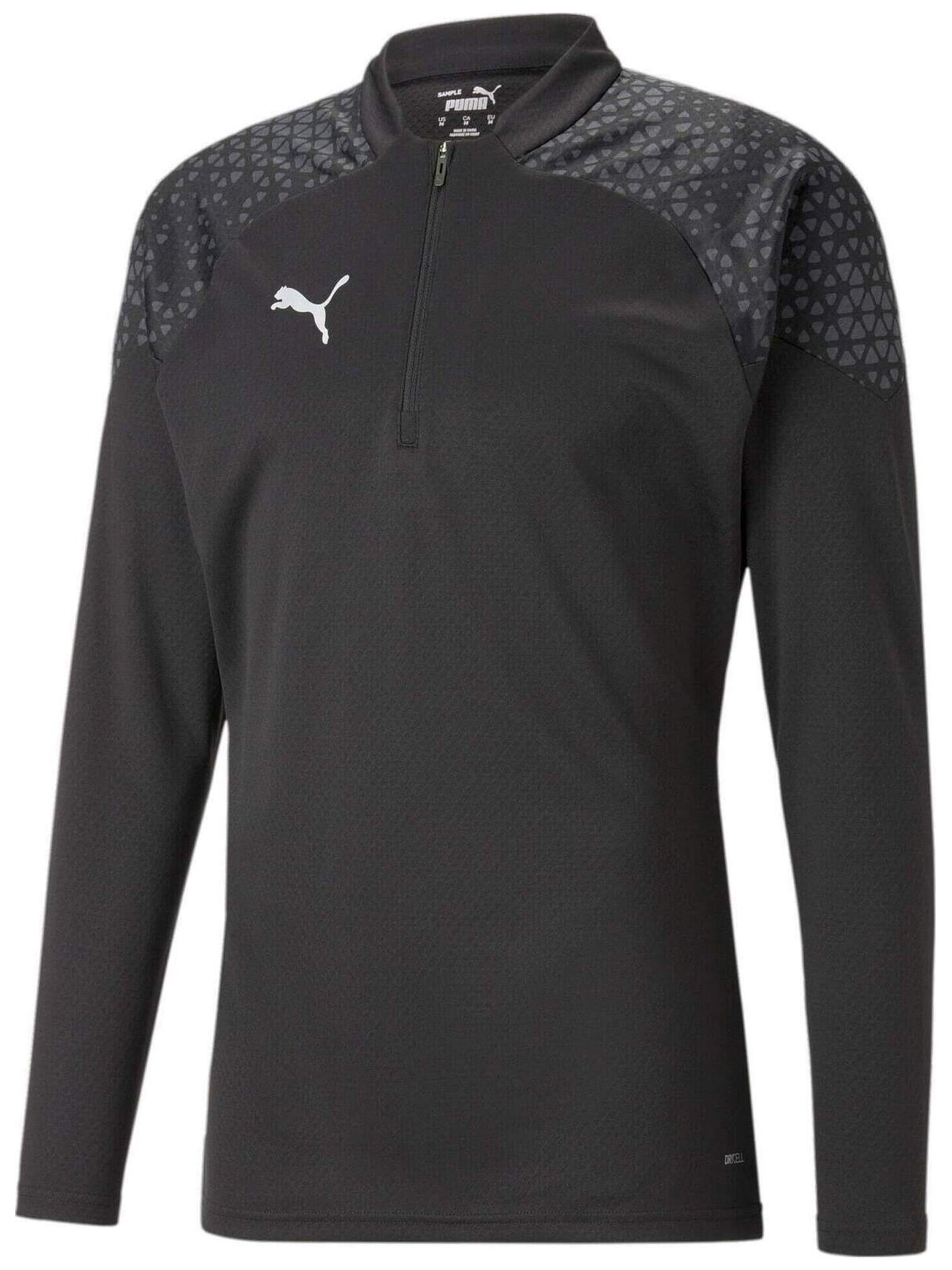 PUMA Shirt 'Puma Teamcup 14 Zip Sweatshirt' in Zwart