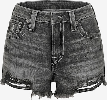 True Religion Slimfit Shorts in Schwarz: Vorderseite