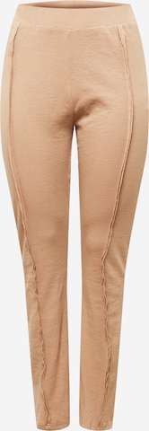 Public Desire Curve Regular Pants in Beige: front