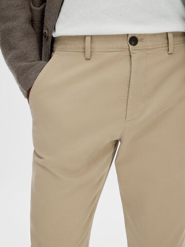 SELECTED HOMME Slimfit Chinosy w kolorze beżowy