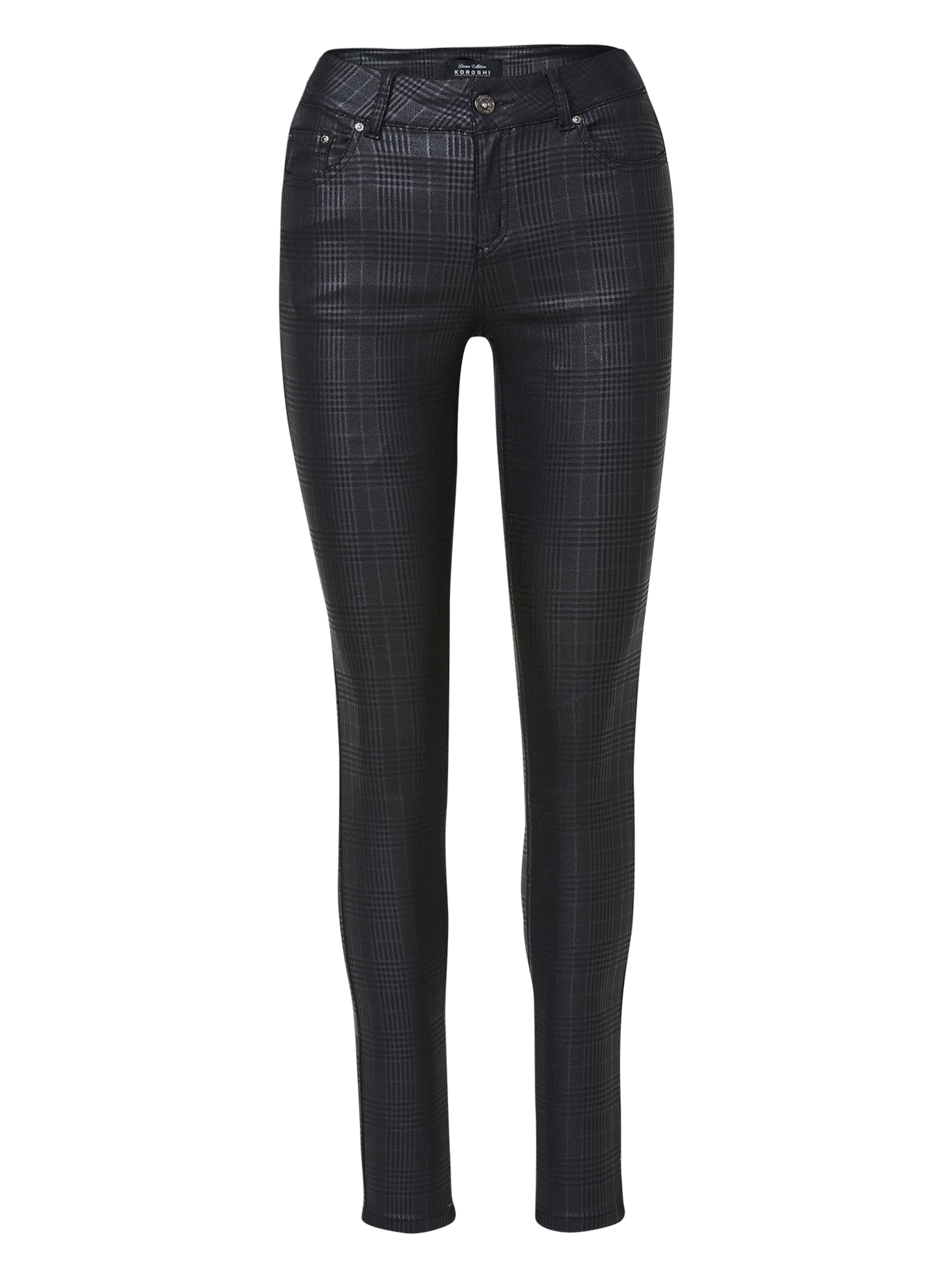 KOROSHISlimfit Traperice - crna boja: prednji dio