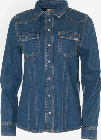 BIG STAR Blouse 'Western' in Blauw: voorkant