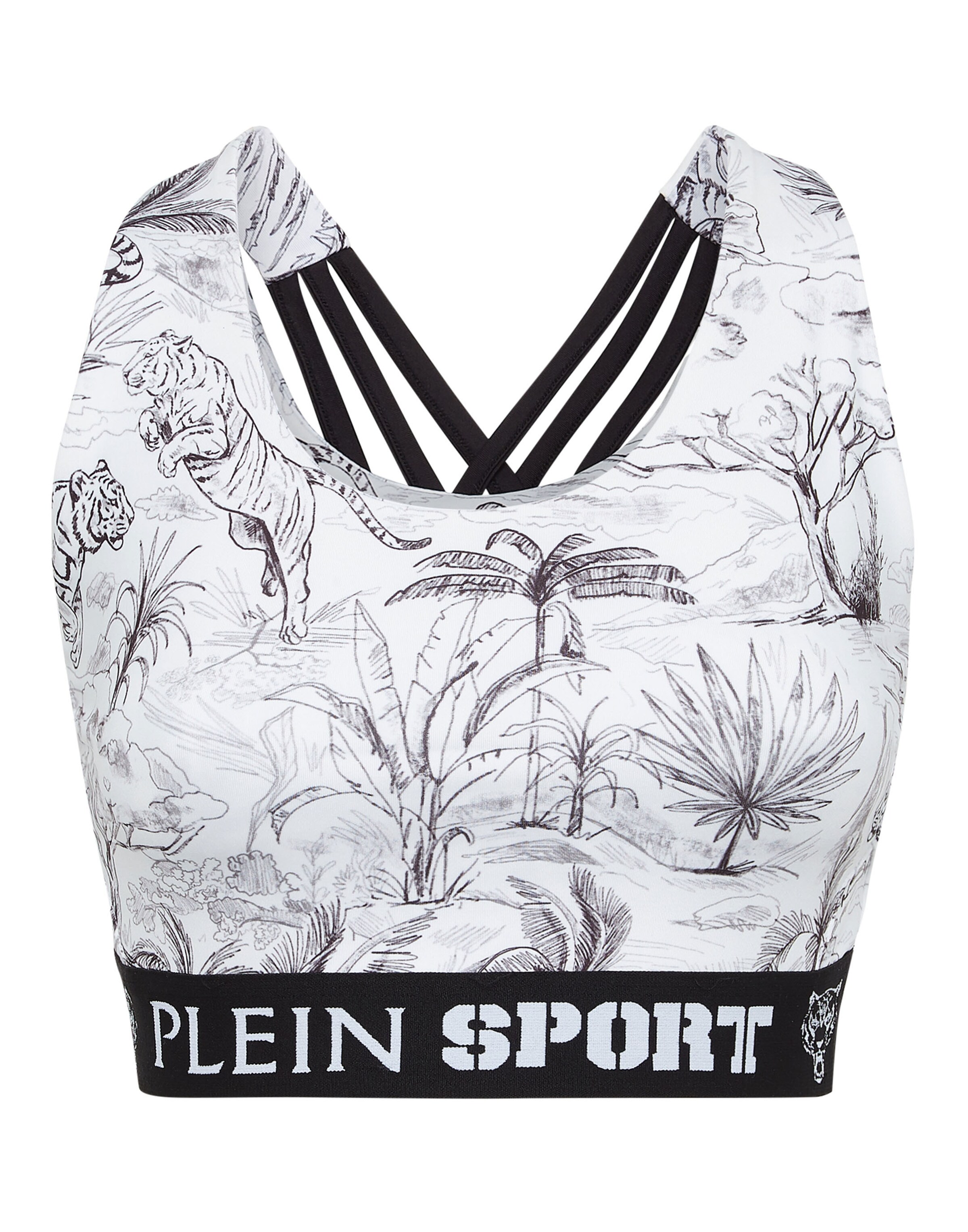 Plein Sport - Top desportivo em branco: frente