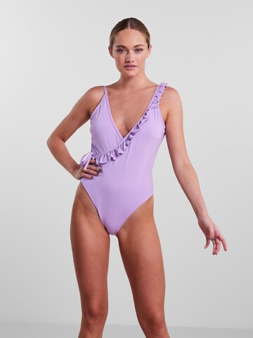 PIECESTrokutasti Jednodijelni kupaći kostim 'Victoria' - ljubičasta boja