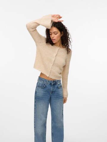 VERO MODA Strickjacke 'AWLeah' in Beige: Vorderseite