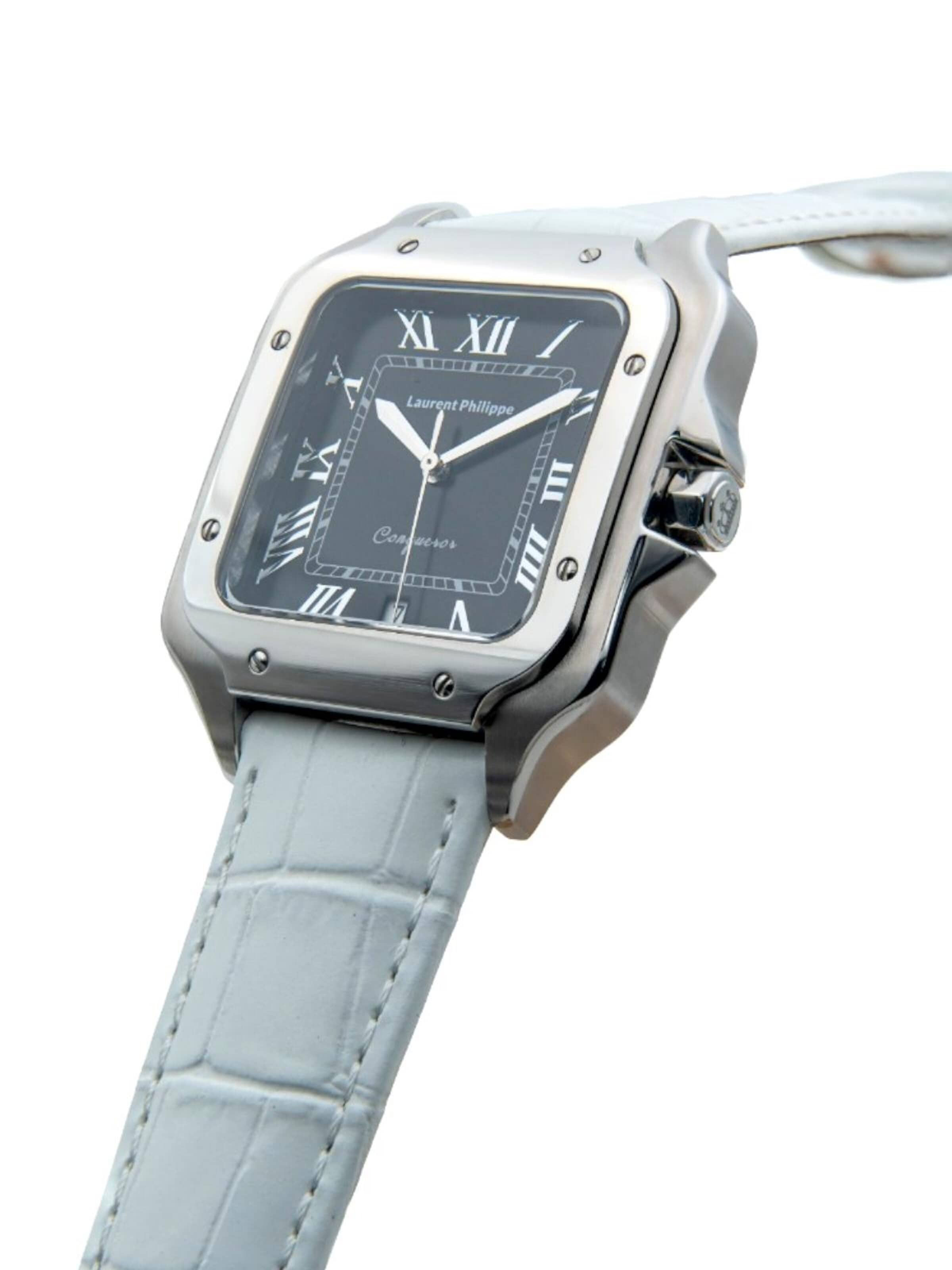 Laurent Philippe - Reloj analógico 'Conqueror Black Orlov – Bianco Bianco' en blanco