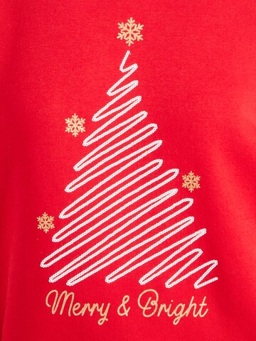 VILA Sweatshirt 'VIHOLY CHRISTMAS' in Red