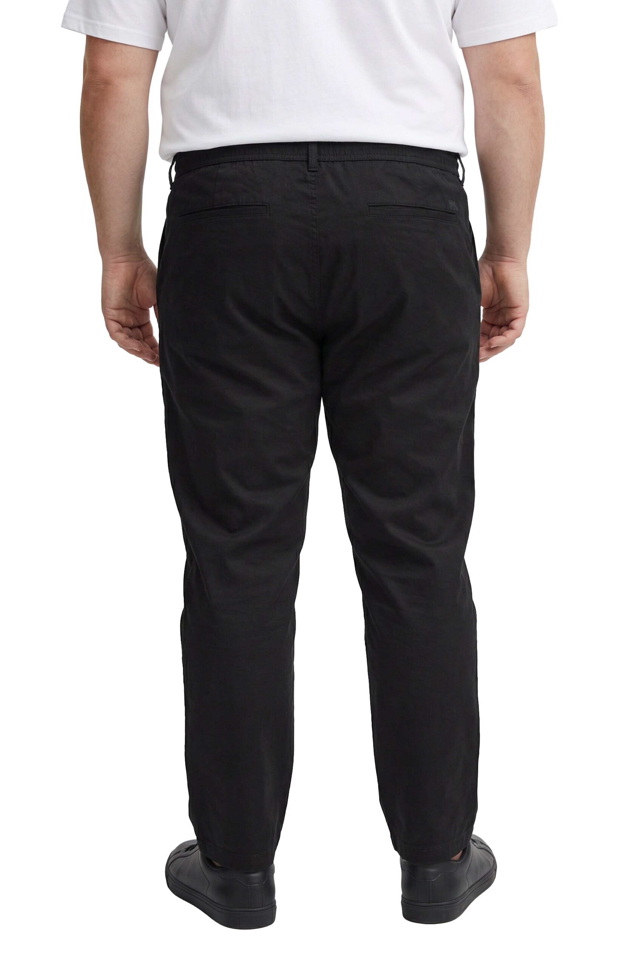 Men Plus Regular Trousers in Black