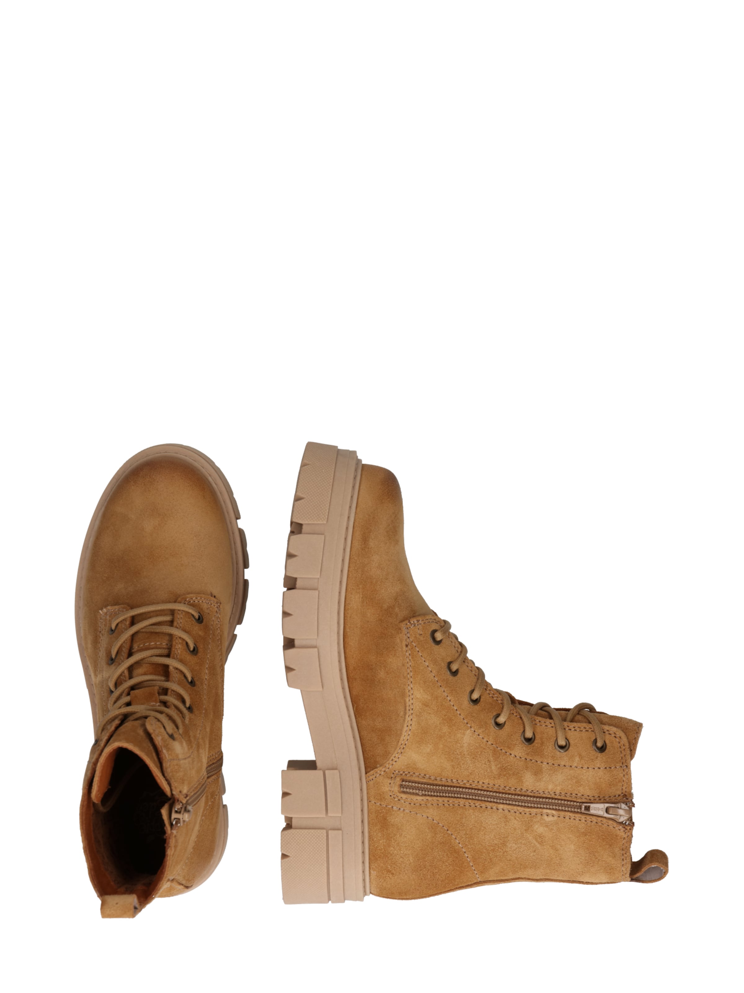 Apple of Eden Lace-up bootie 'Castle' in Brown