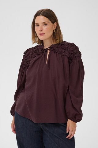 KAFFE CURVE Blouse 'Nicola' in Brown: front