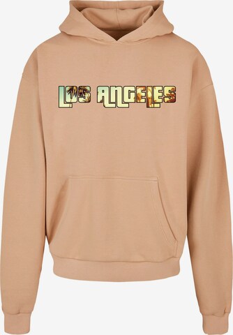 Merchcode Sweatshirt 'Grand Los Angeles' in Beige: voorkant