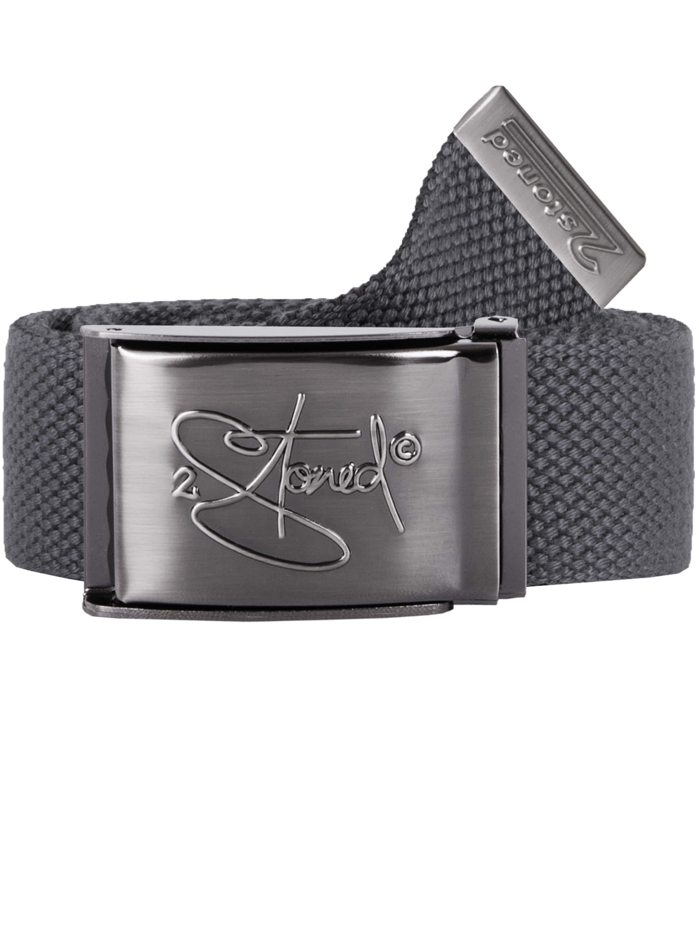 2Stoned Gürtel 'Classic Matt Embossed'‌‌‌‌ in Grau: Vorderseite