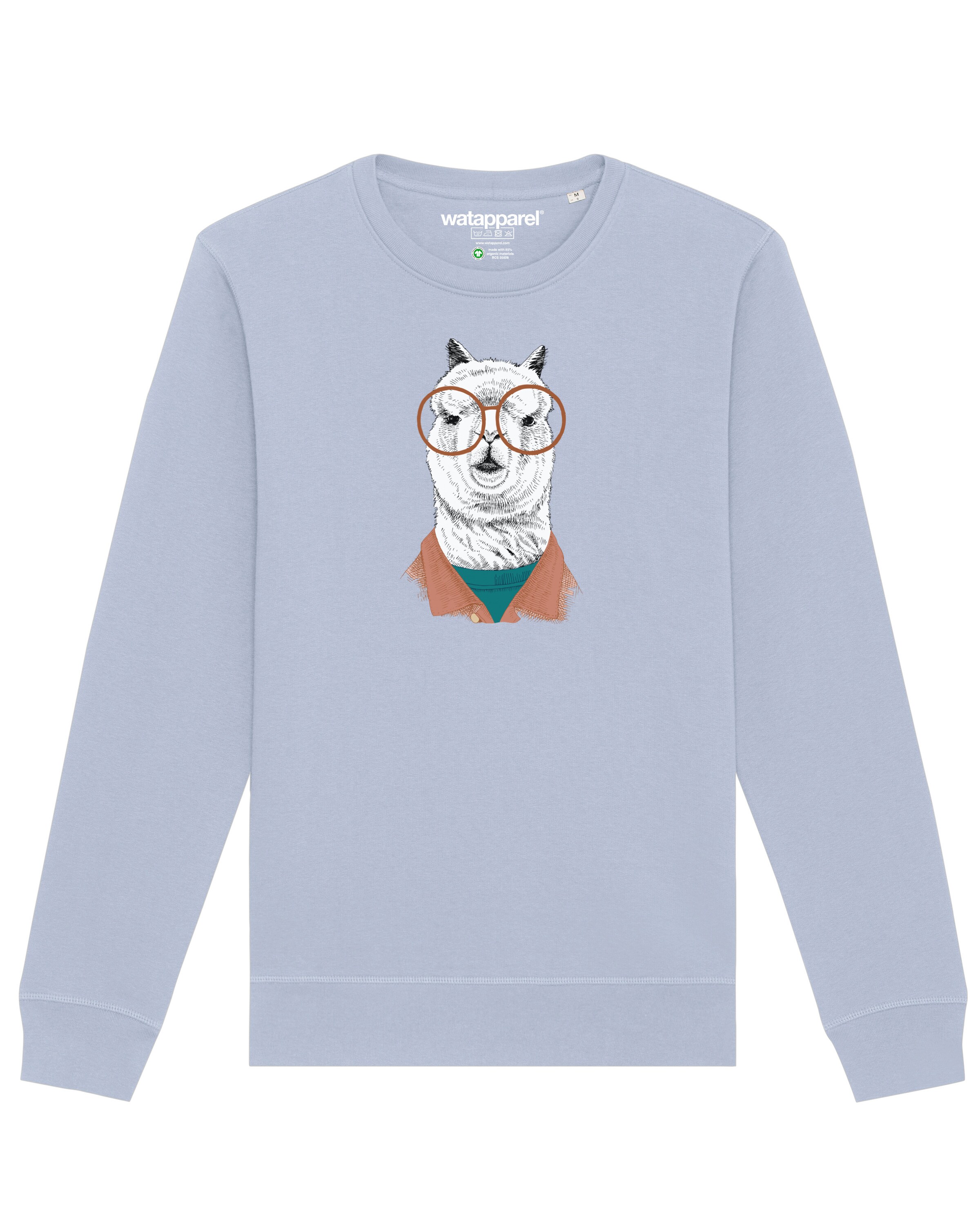 Watapparel Sweatshirt 'Lama' in Blue: front