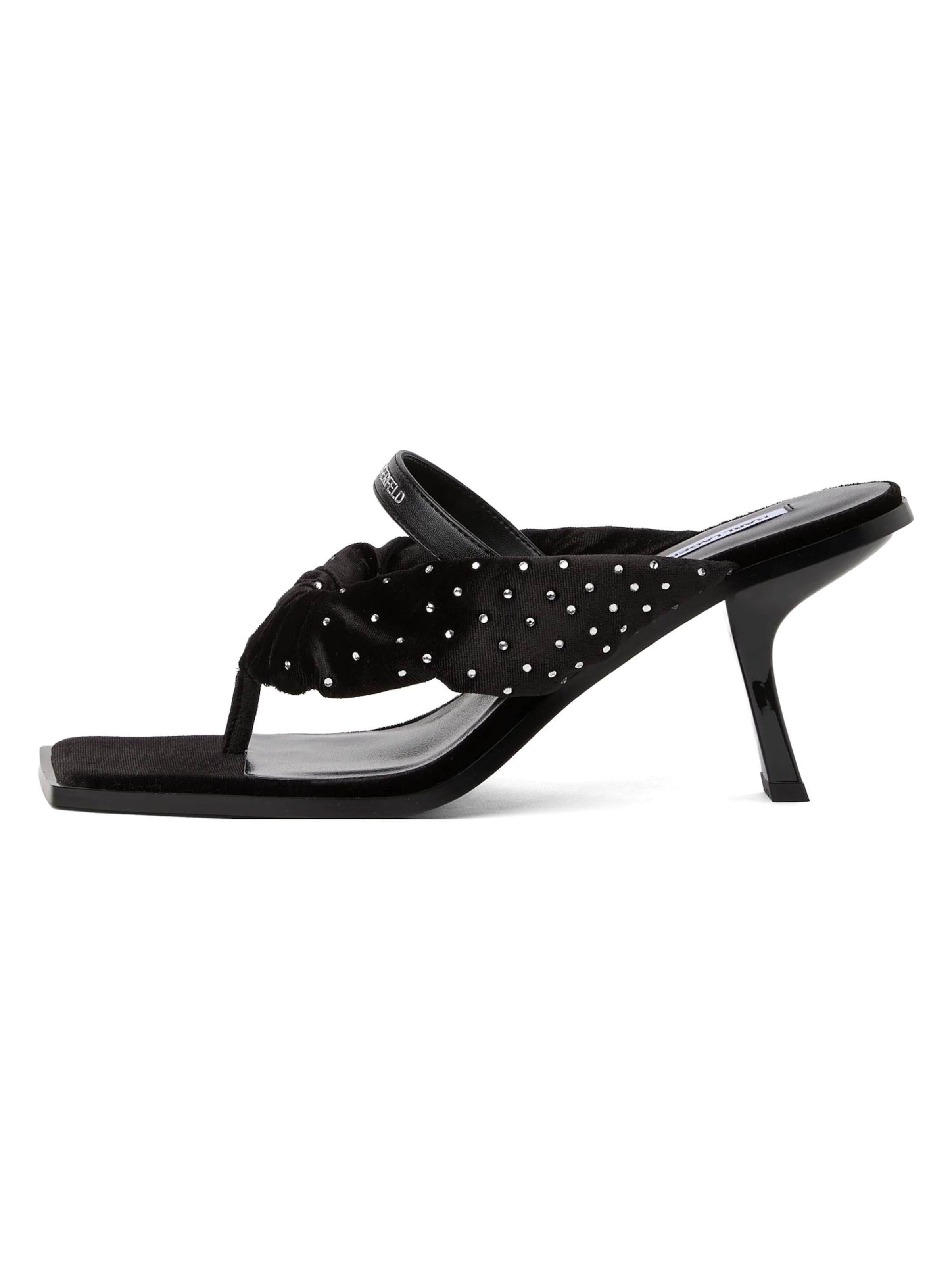 Tongs 'Karmel' Karl Lagerfeld en noir : devant