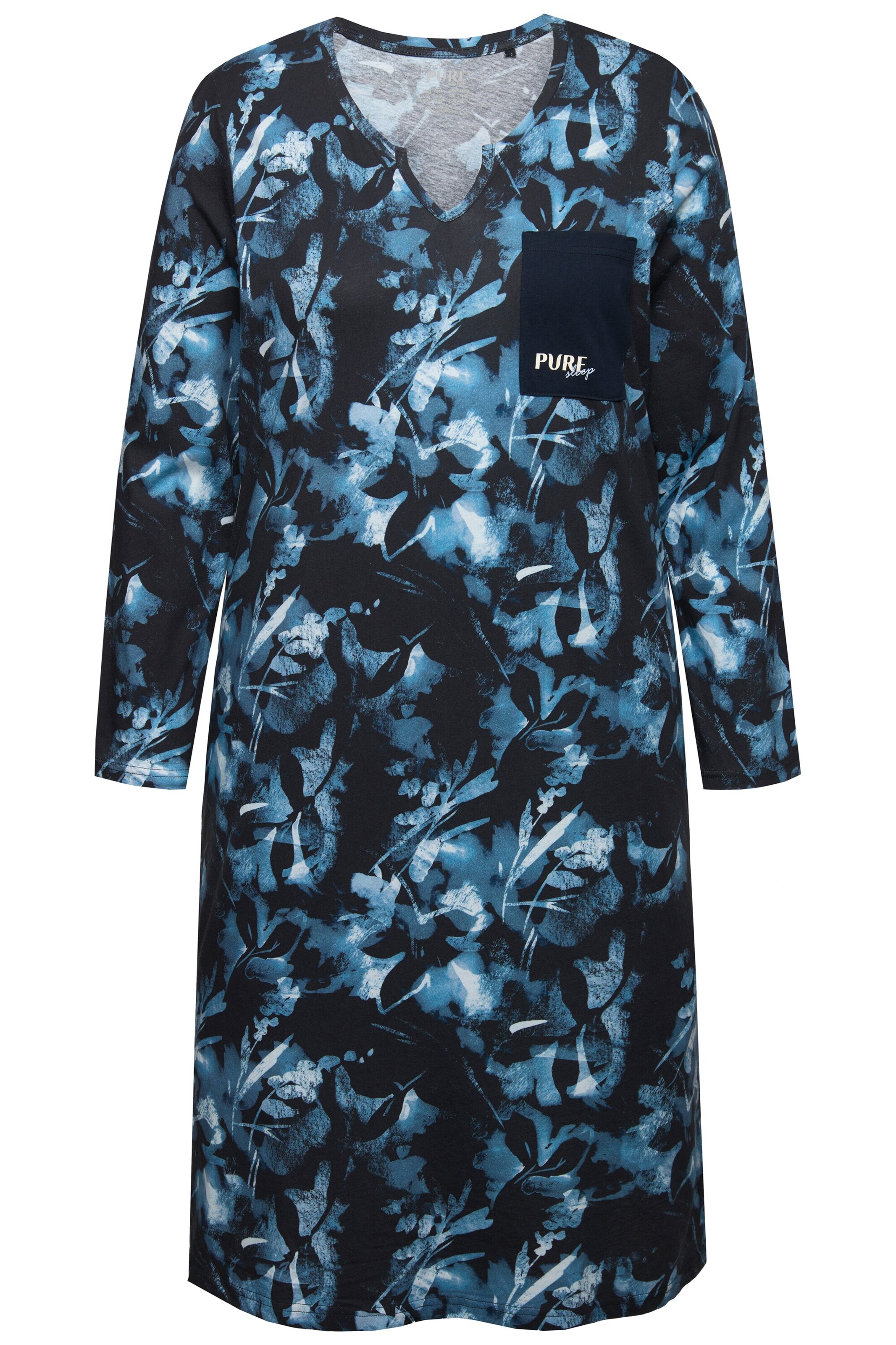 Ulla Popken Nachthemd in Schwarz: Vorderseite