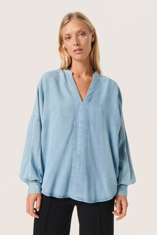 SOAKED IN LUXURY Bluse 'Friday' i blå: forside