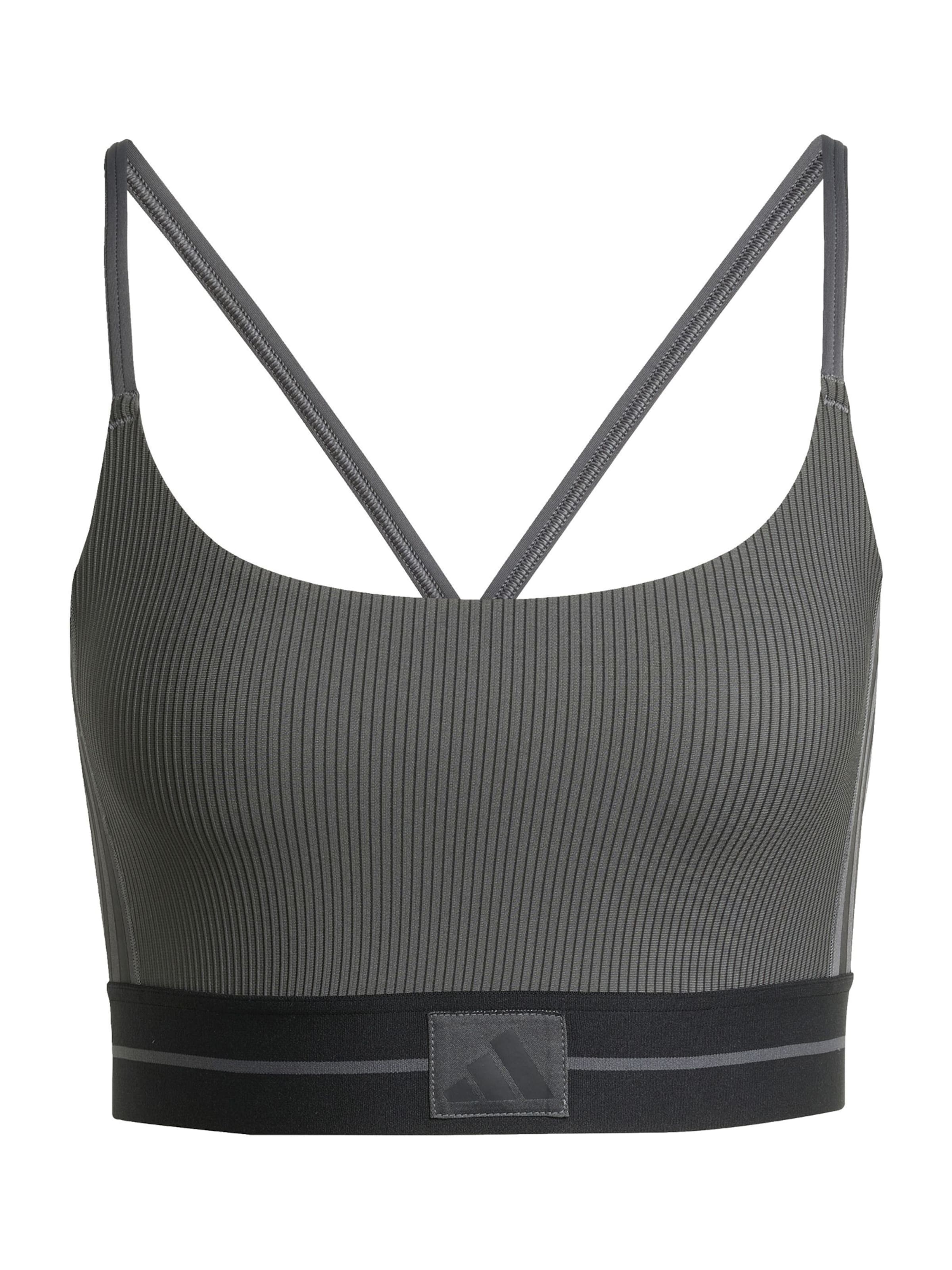 ADIDAS PERFORMANCE Bustier Urheilurintaliivit 'Hyperglam' värissä harmaa: etupuoli