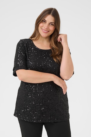 KAFFE CURVE Bluse 'Laila' i sort: forside