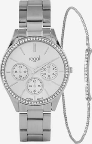 Montre à affichage analogique Lucardi en argent : devant