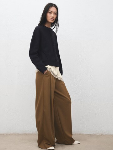 MANGO Широки крачоли Панталон с набор 'MILO' в кафяво