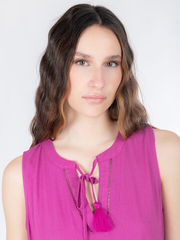 Influencer Šaty 'Tiered' - Fialová