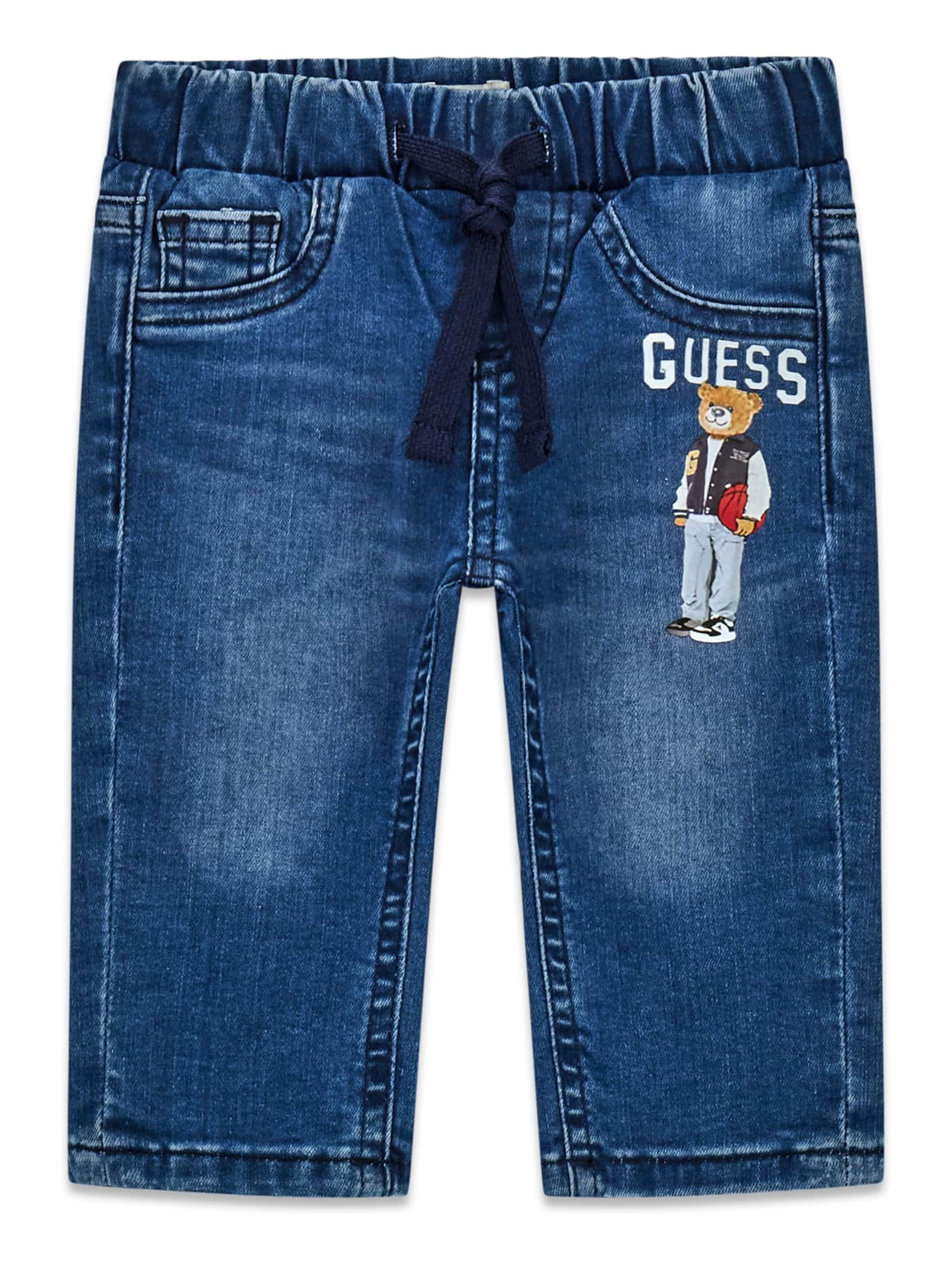 GUESS Jeans in 80 in Blue denim / Light brown / Red / White, Item view
