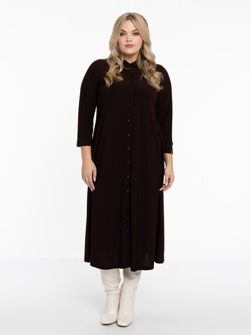 Yoek Shirt Dress 'Dolce' in Brown